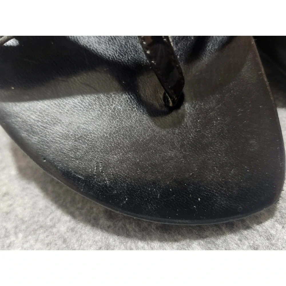 Cato‎ Wedge Thong Strap Sandals Women's Size 8 Black
